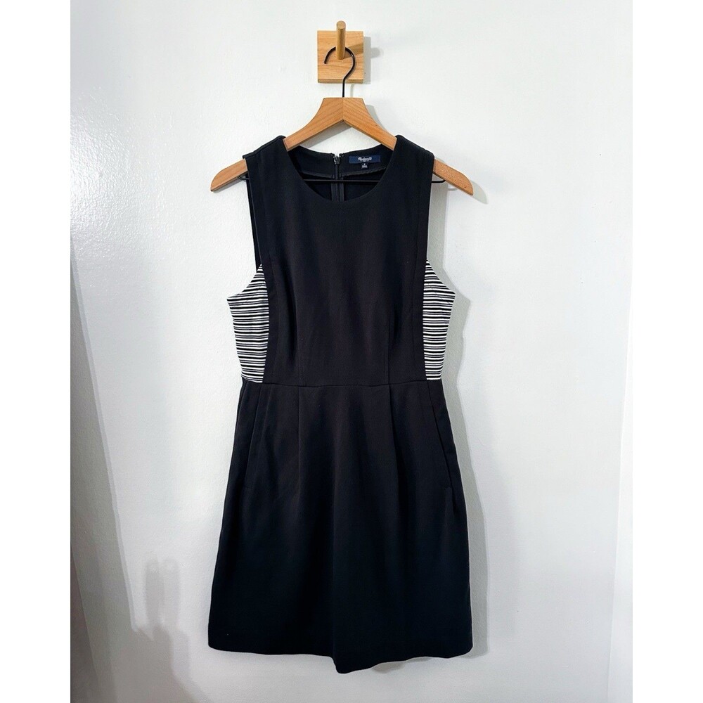 Madewell Women's Size 6 A-Line Dress Black Knee Length Casual Cotton